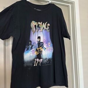 PRINCE Black Graphic T-Shirt with Music Print